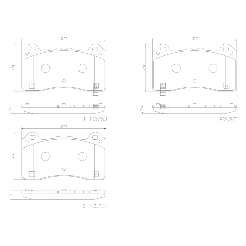 Ford Focus Brake Pads - Front - Brembo OE - PRIME Ceramic - `16-`18